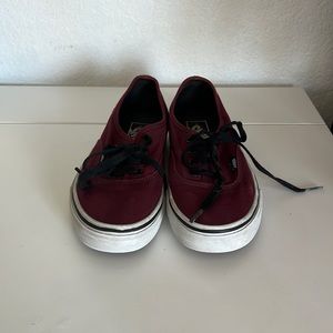 VANS OFF THE WALL CANVAS BURGUNDY SNEAKERS SIZE 5.5 MEN